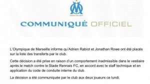 赛后爆发激烈冲突，马赛官方：已将拉比奥特与洛维列入出售名单